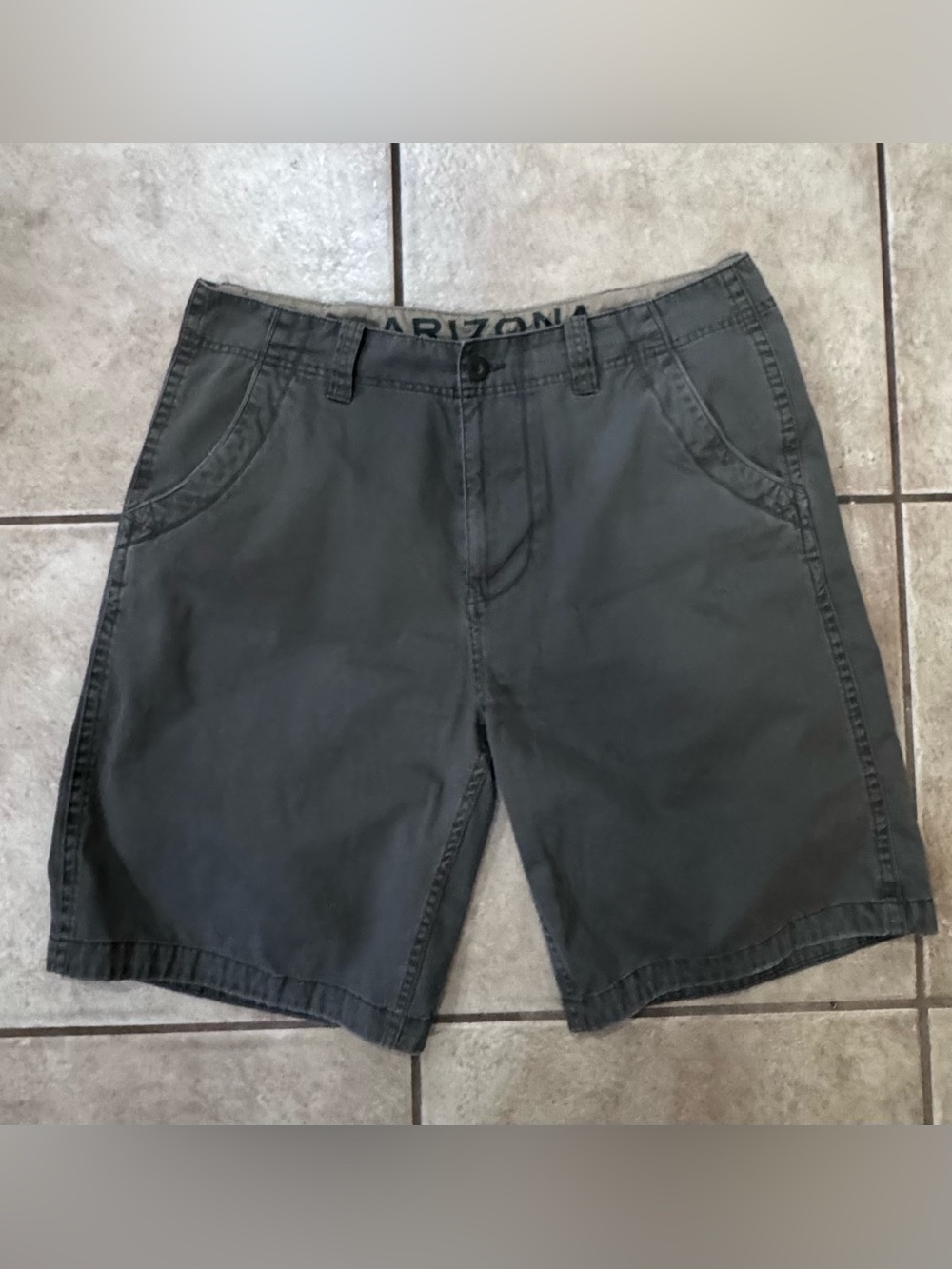 Arizona Jean Company Charcoal Gray Flat Front Shorts
